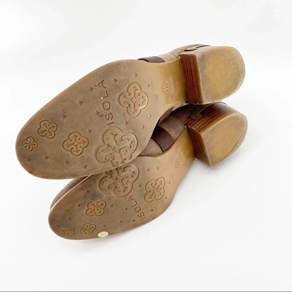 Isola Suede Wrapped Booties Size 9